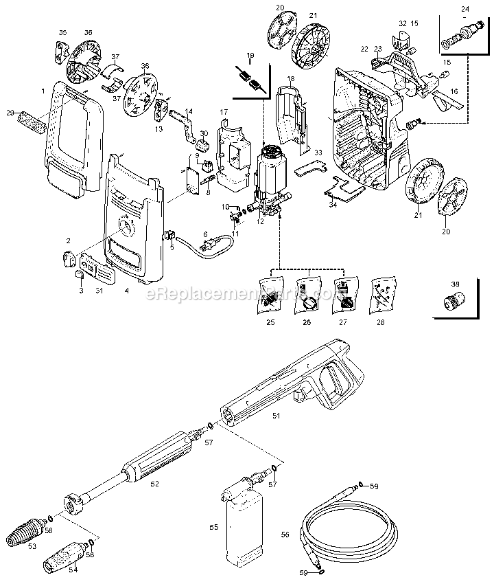 Black and Decker BW18-B3 (Type 1) Pressure Washer Power Tool Page A Diagram